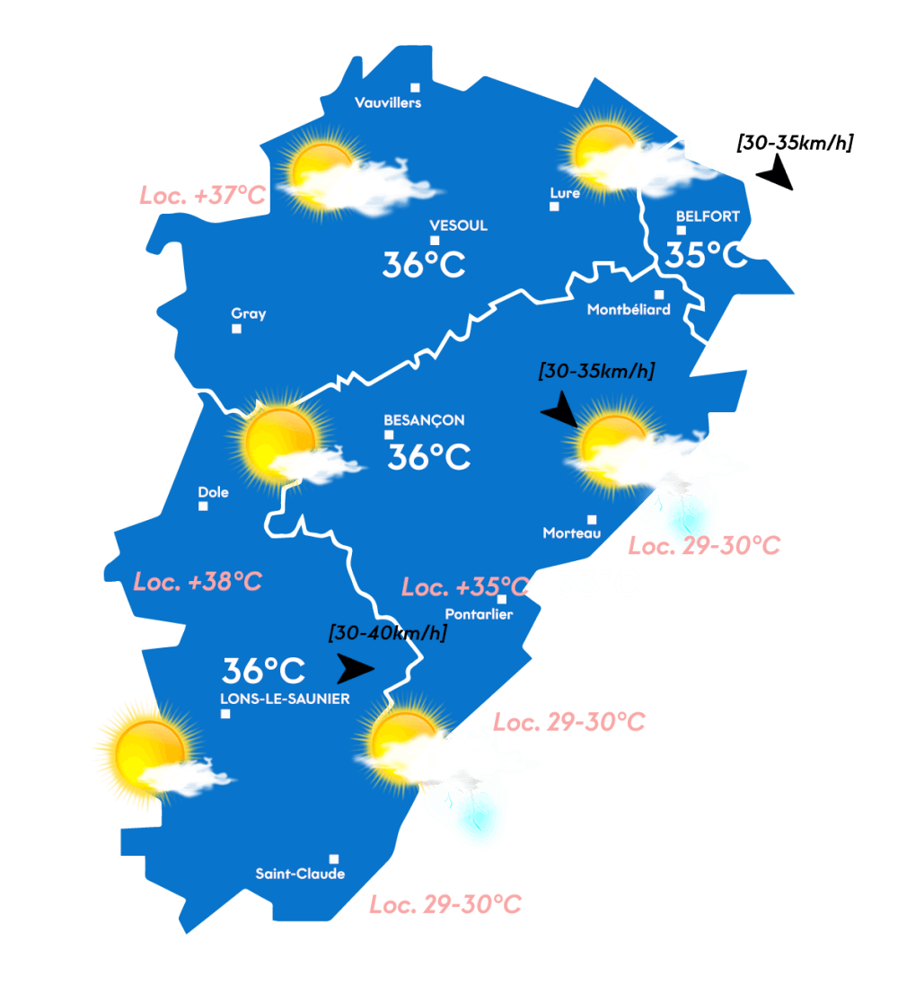 Carte météo après-midi