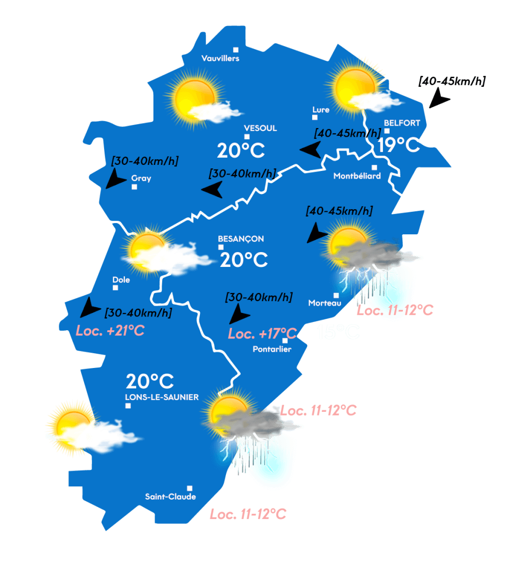 Carte météo après-midi