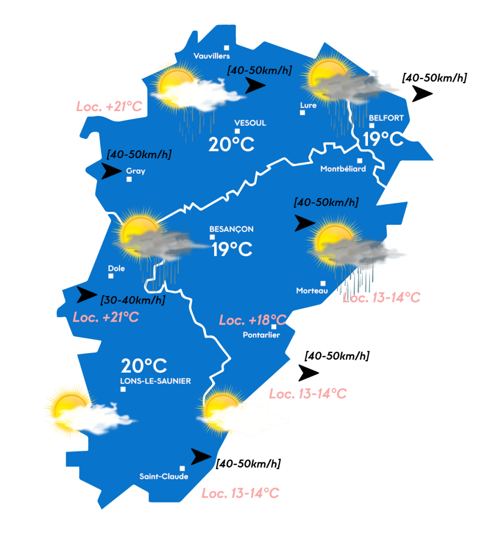 Carte météo après-midi