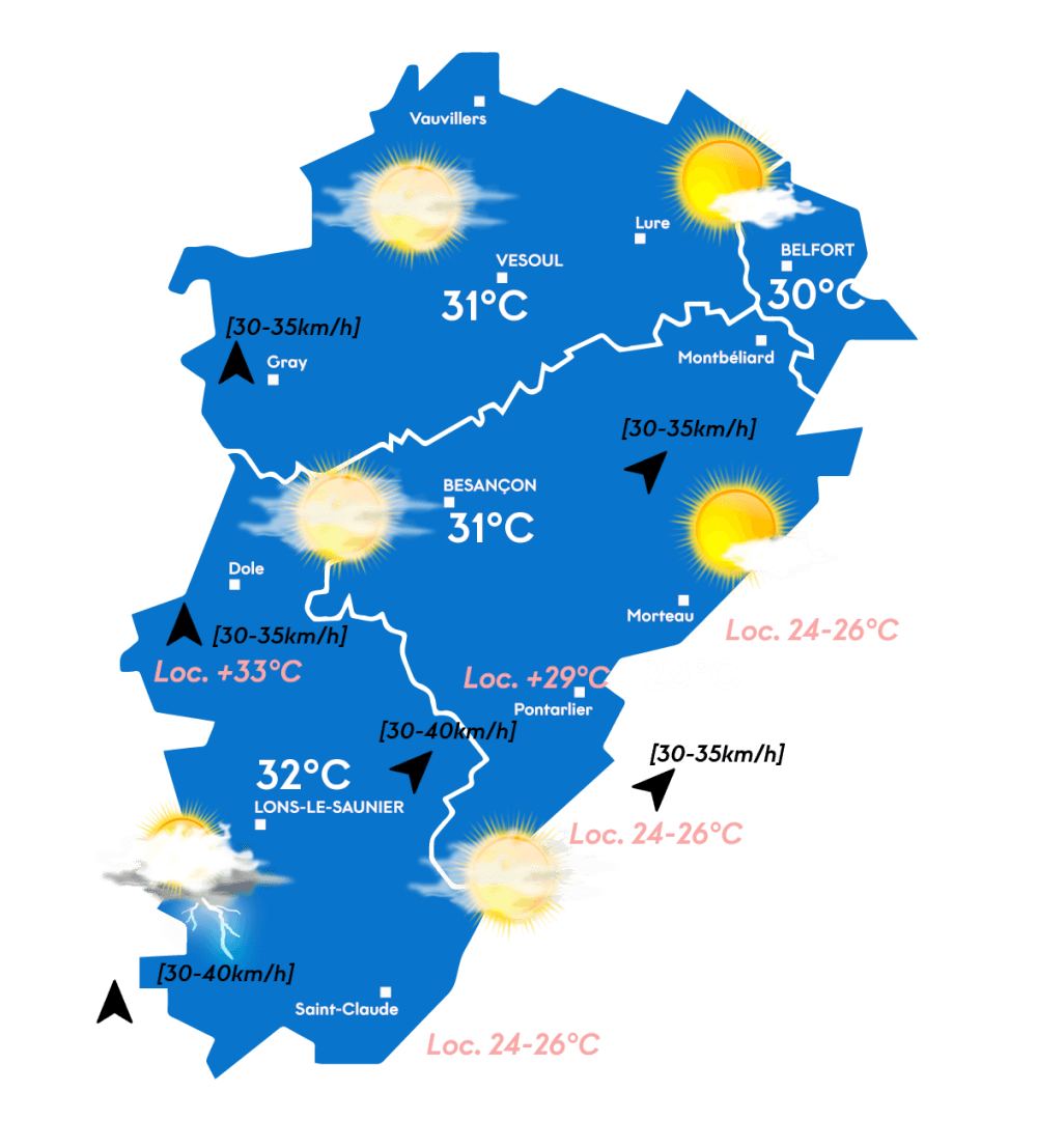 Carte météo après-midi