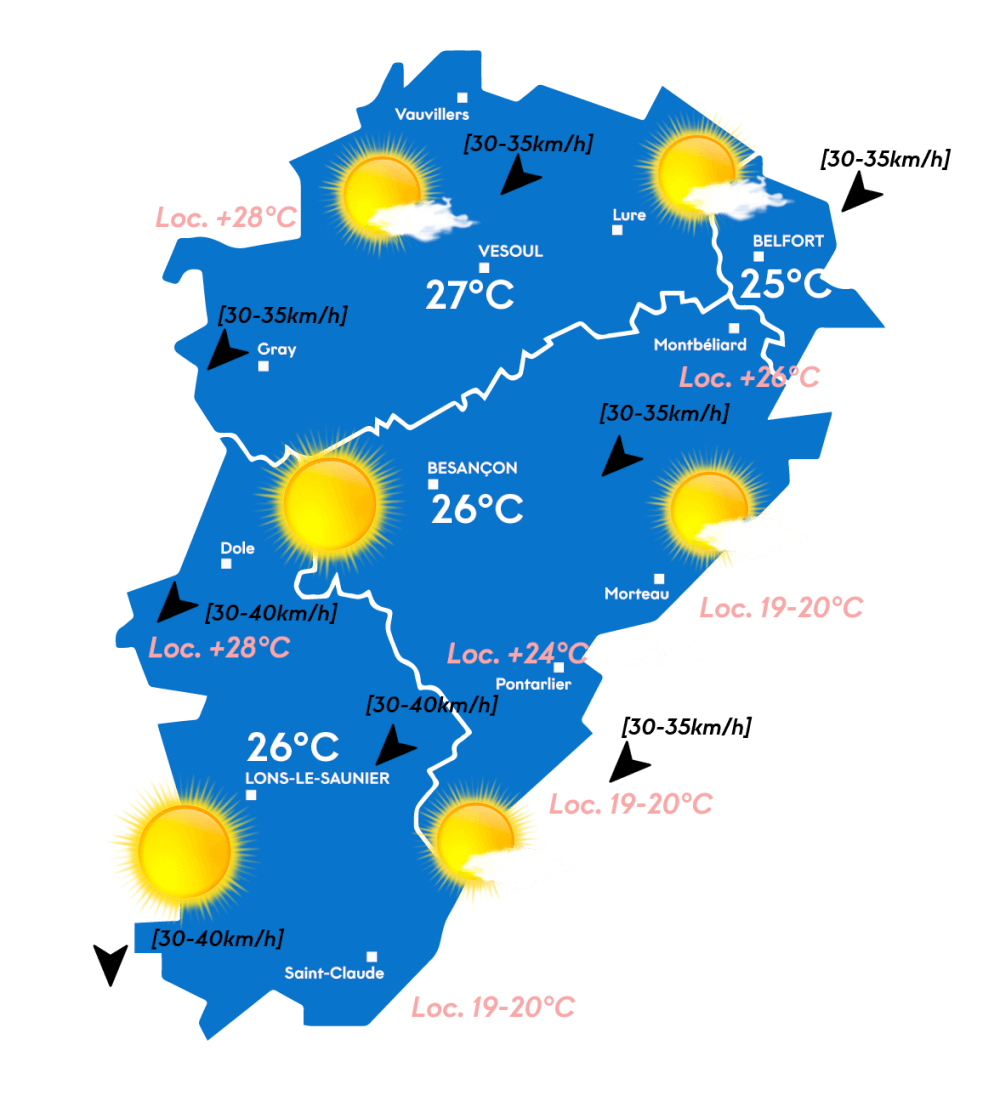 Carte météo après-midi