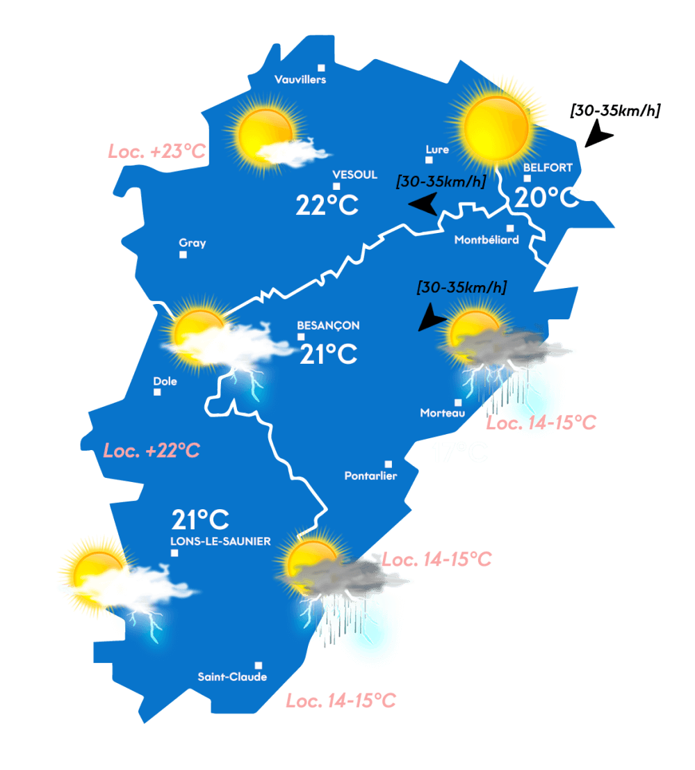 Carte météo après-midi