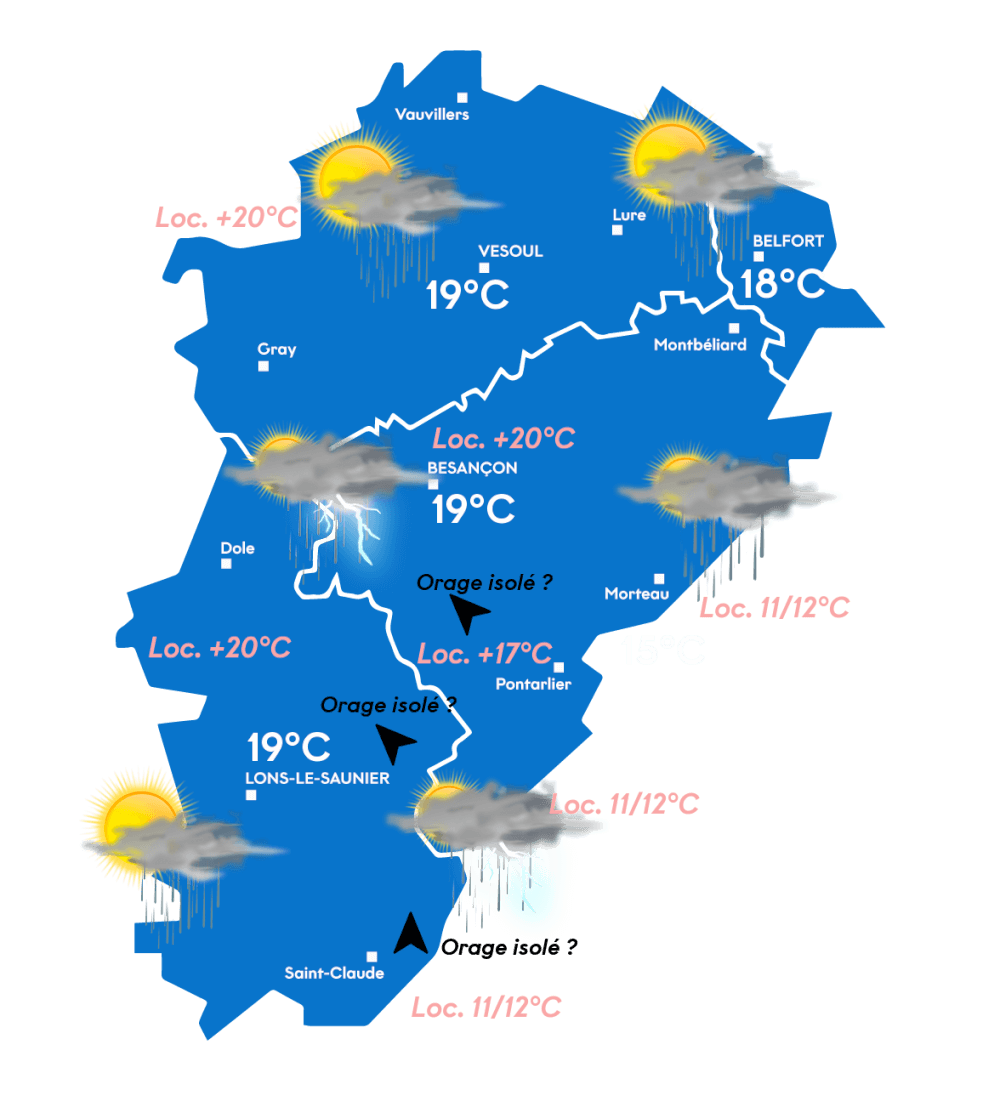 Carte météo après-midi