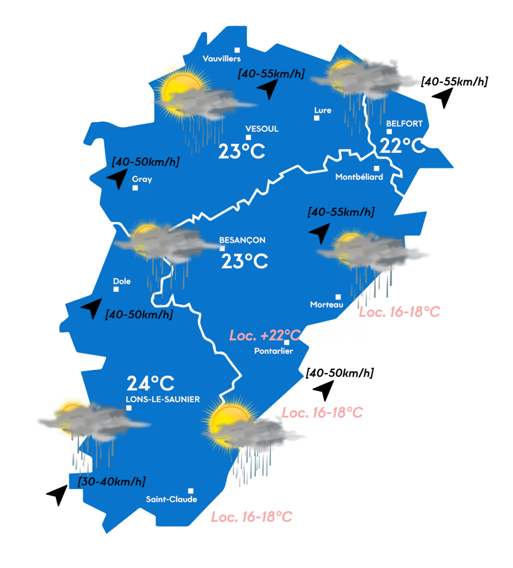 Carte météo après-midi