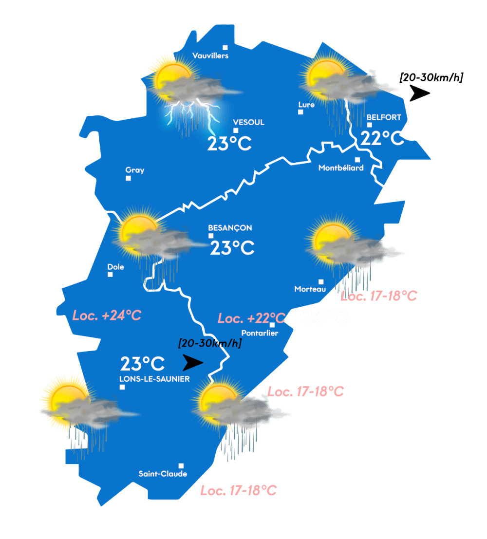 Carte météo après-midi