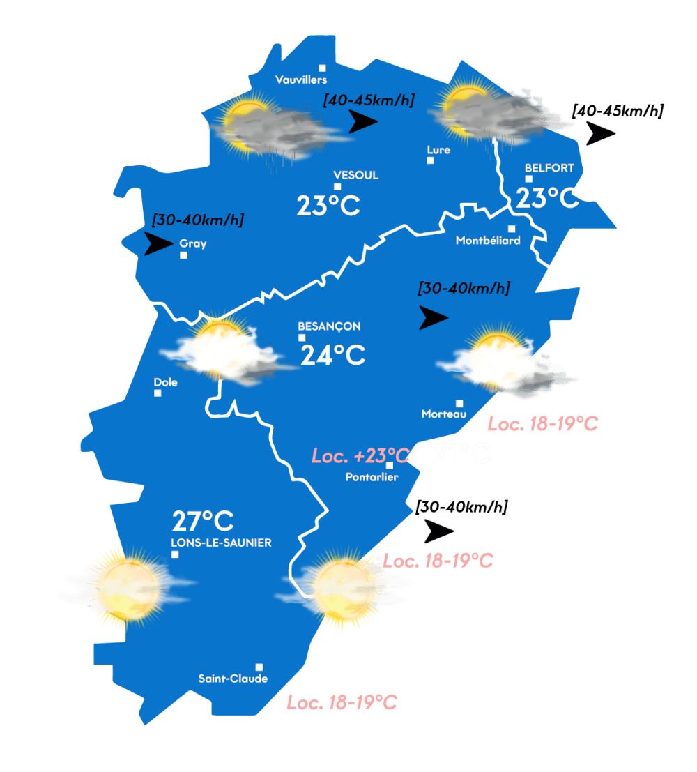 Carte météo après-midi