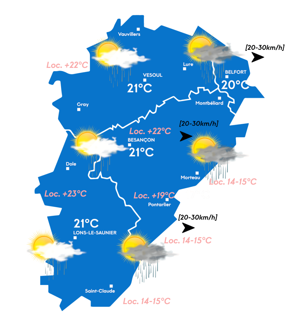 Carte météo après-midi