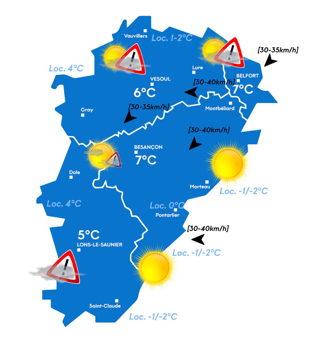 Carte météo du matin
